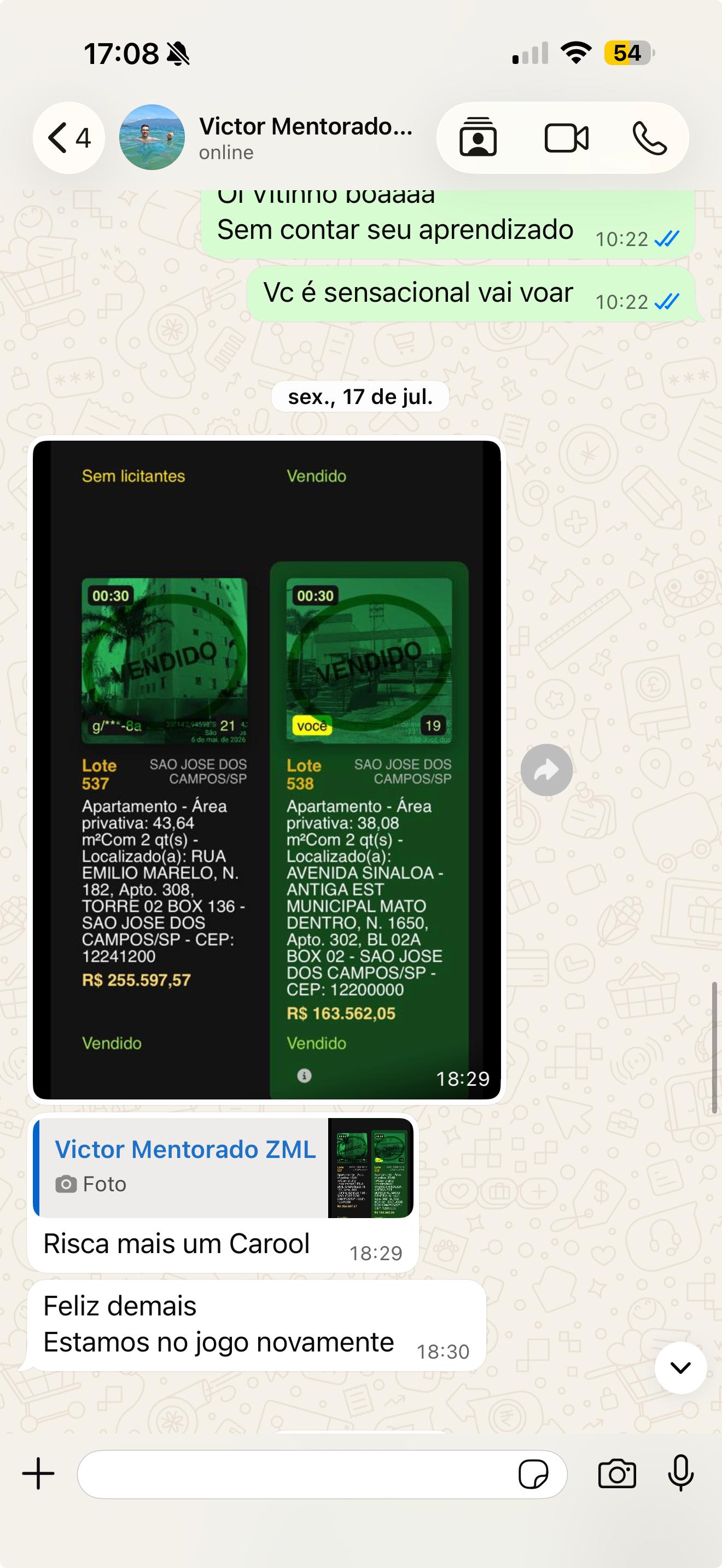 Depoimento Victor Arrematação